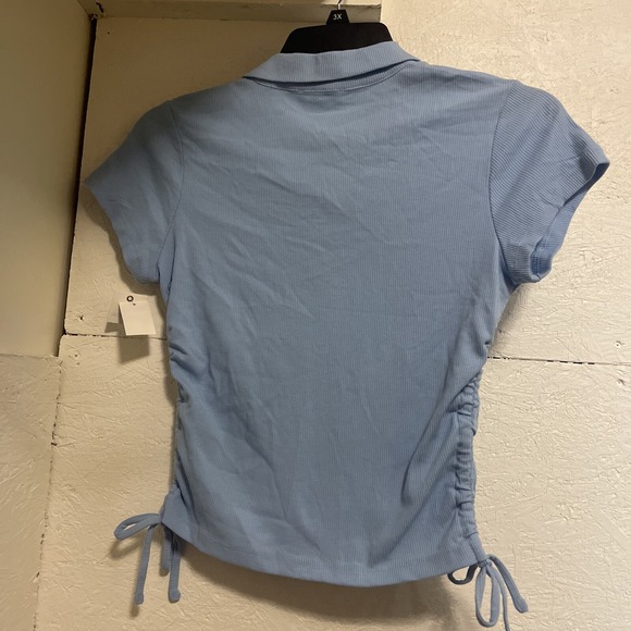 ultra flirt Junior light blue polo shirt  Large - Picture 2 of 7